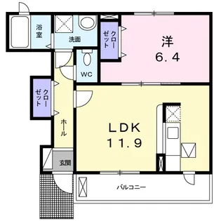 シャン・ド・フルール Ⅰ【1階】の間取り
