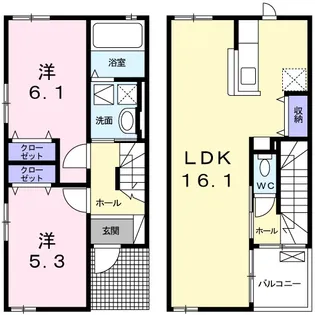 グランドール戸部【1階】の間取り