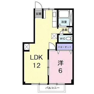 ハイツ八国【1階】の間取り