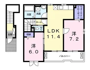オー ルージュB【2階】の間取り