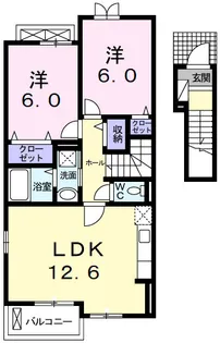 プランドール B【2階】の間取り