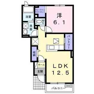 リヴィエール ブラン【1階】の間取り