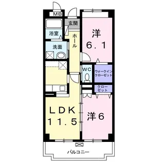 グラース ジェルメ【4階】の間取り