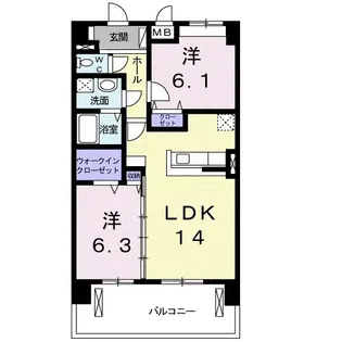 オリーブ コート塚田【3階】の間取り