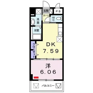 コーポヤカ・ウエストサイド【5階】の間取り