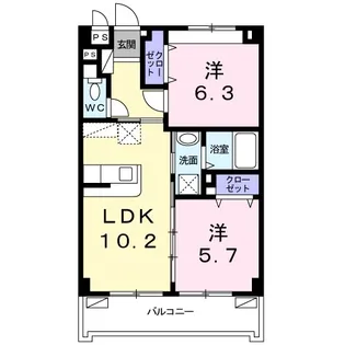 アビタシオン都屋【1階】の間取り