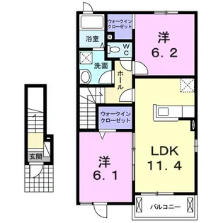 メゾン カクエール【2階】の間取り