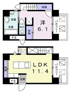 ホワイトブロッサム【5階】の間取り