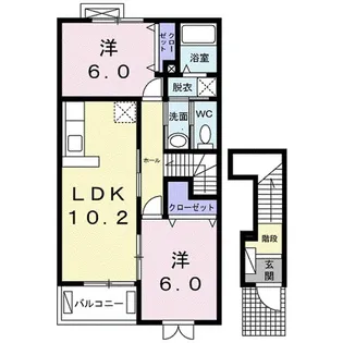 ヒルサイド・ブローテC【2階】の間取り
