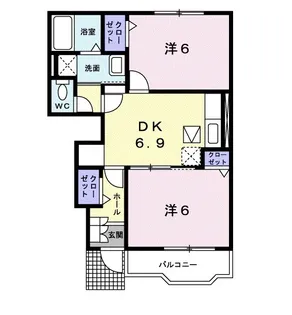 リバーサイドビラ河合【1階】の間取り