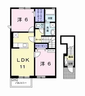 ウォーターグレイス B【2階】の間取り