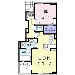 ヴィラ ブルーモントⅠ【1階】の間取り