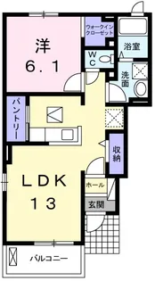 ラ・フルール【1階】の間取り