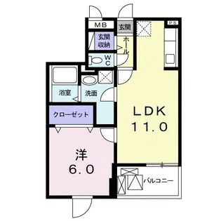 カーサ デ ロア【3階】の間取り