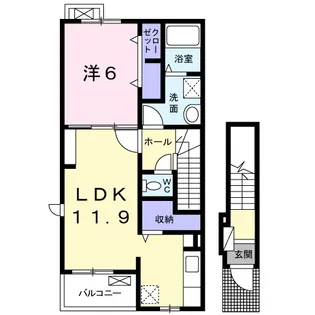 ラ ヴィ ベールA【2階】の間取り