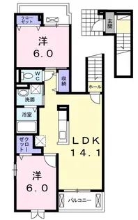 プレジール メゾンB【2階】の間取り