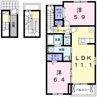 カルムメゾン【3階】の間取り