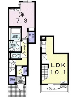 シャルム ソレイユ【1階】の間取り