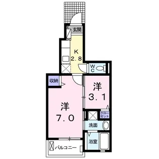サンループ クワトロ【1階】の間取り