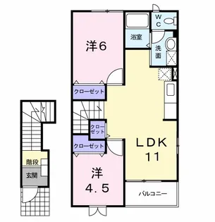 クレセント21C【2階】の間取り