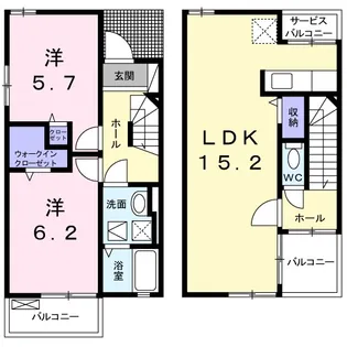 プラシード旭A【1階】の間取り