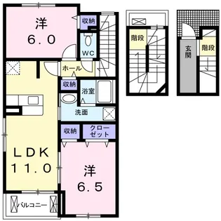 ニコ ヴィラージュA【3階】の間取り