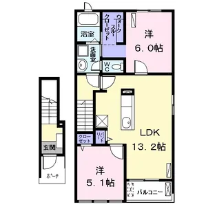 チェリー ブロッサム【2階】の間取り