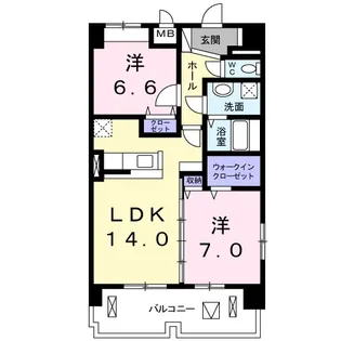 イースト アヴェニュー【5階】の間取り