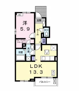 ラ・ポーム B【1階】の間取り