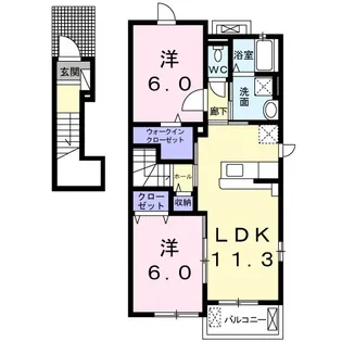フィオーレ2016D【201号室】の間取り