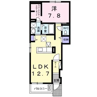 エスポアール・ユイット【1階】の間取り