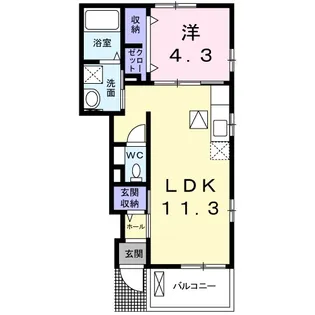 R.Kハイム Ⅰ【1階】の間取り