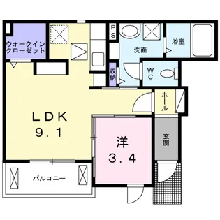 レア・アムール【1階】の間取り