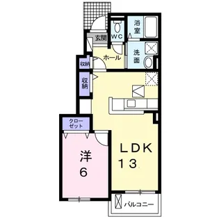 フィオーレ2番館【1階】の間取り