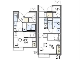 レオパレスオリエントコーポ【101号室】の間取り