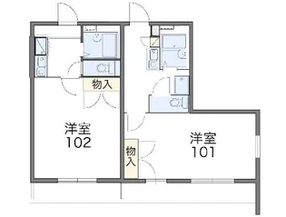 レオパレスKC2【202号室】の間取り