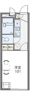 レオパレスメルベーユ【103号室】の間取り