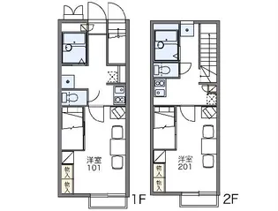 レオパレスフォルトソム【1階】の間取り