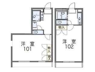 レオパレスナカジマ【107号室】の間取り