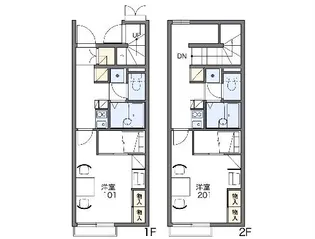 レオパレスチェリー ブロッサム【102号室】の間取り