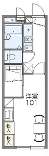 レオパレスドミール平津【101号室】の間取り