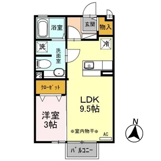 ヴェルデ ナチュール Ⅱ B【2階】の間取り