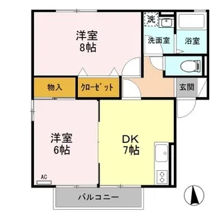 パルティール B【2階】の間取り