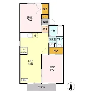 セジュール・砥上 B【2階】の間取り