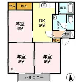 スカイハイツ C【2階】の間取り
