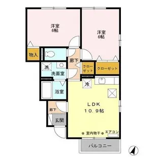 イーストヒルズ【1階】の間取り