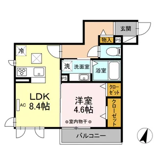 ギーザー【1階】の間取り
