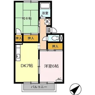 大山田ハイツ【1階】の間取り