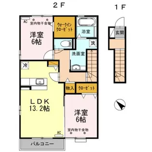トレフル ブラン A棟【2階】の間取り