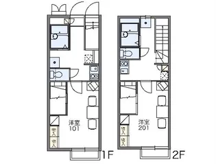 レオパレスクンプウ【204号室】の間取り
